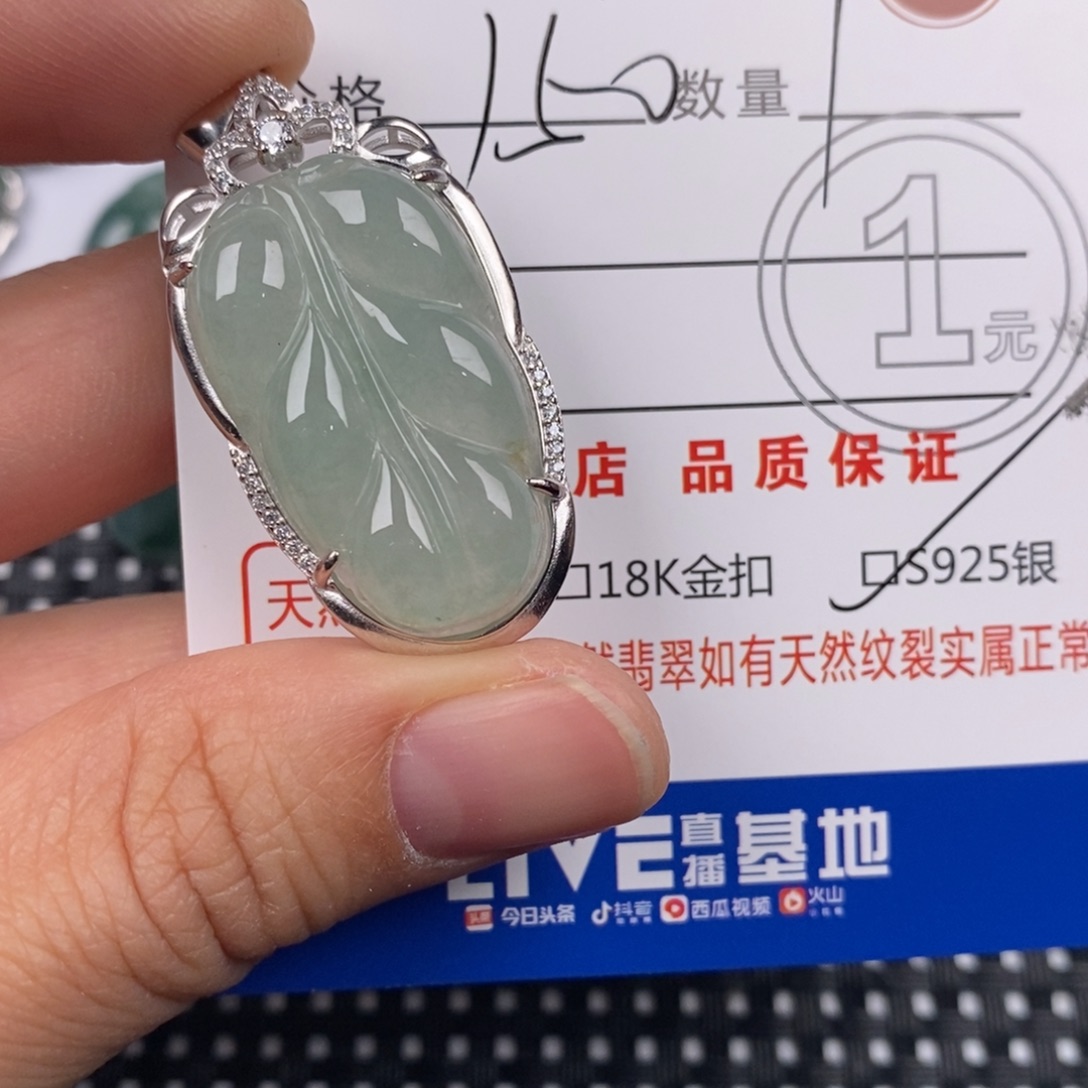 张****翡翠银S925镶嵌颈饰