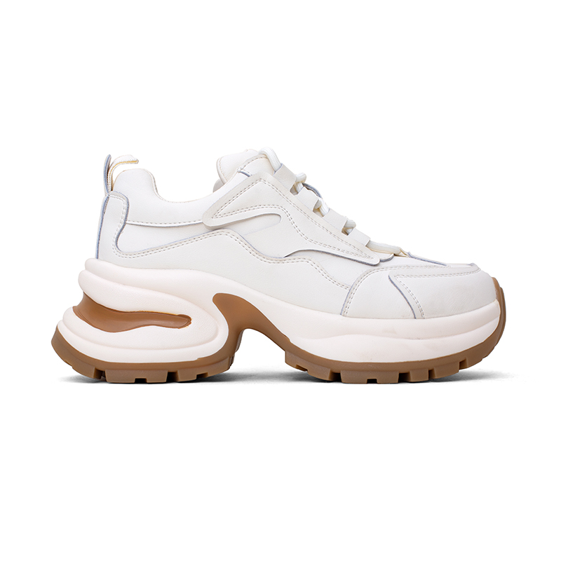 全牛皮7CM增高厚底休闲鞋夏2024新款百搭透气运动老爹鞋女时尚春