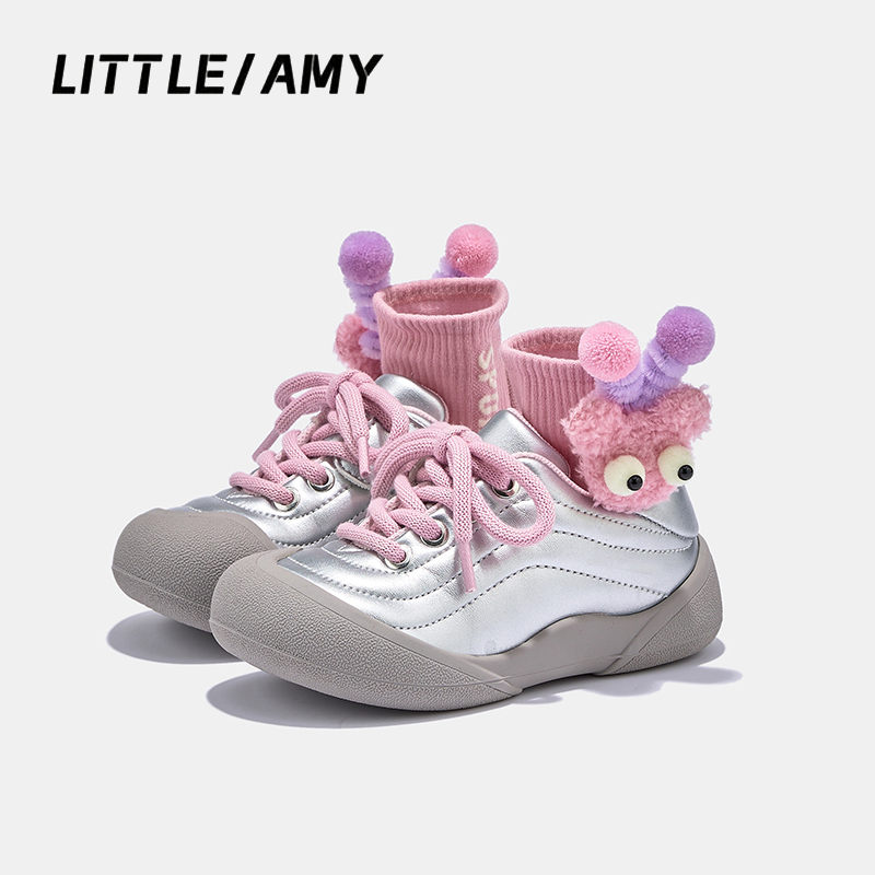 小艾咪儿童板鞋秋季软底高颜值儿童鞋圆头德训鞋夏季透气阿甘鞋