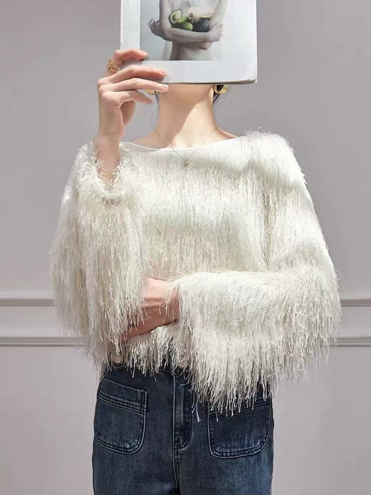 流苏长袖超仙洋气十足秋季韩版上衣