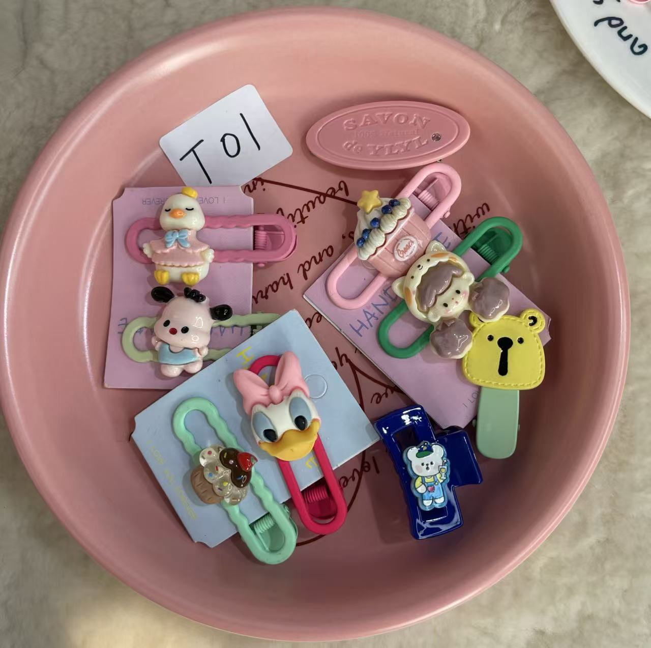 T01    发夹BB夹少女风彩色女ins鸭嘴夹糖果色可爱卡通风