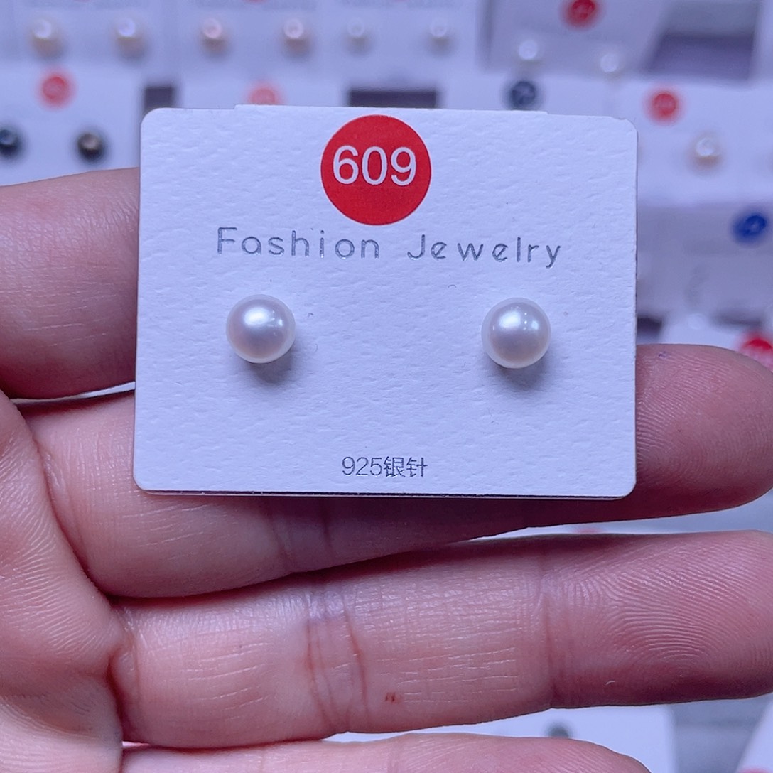银S925镶嵌淡水珍珠耳饰