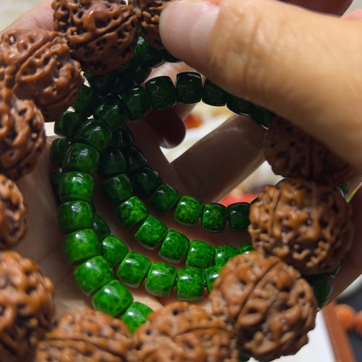 核桃手串/手链7/7直切绿秋手串