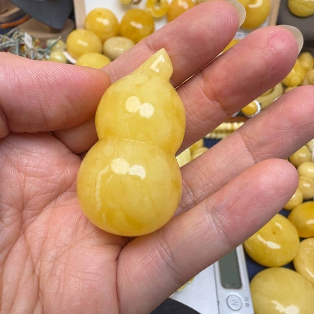 塔***娜蜜蜡未镶嵌毛衣链天然蜜蜡