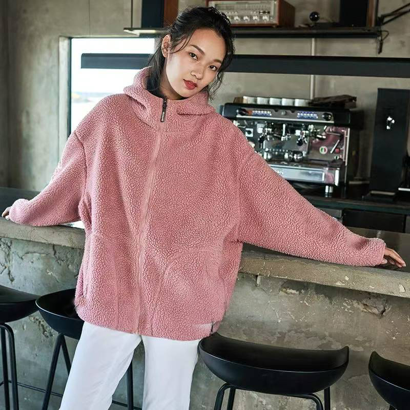 A45男女同款春秋泰迪绒韩版宽松百搭休闲拉链外套卫衣