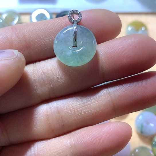 翡翠银S925镶嵌颈饰吊坠