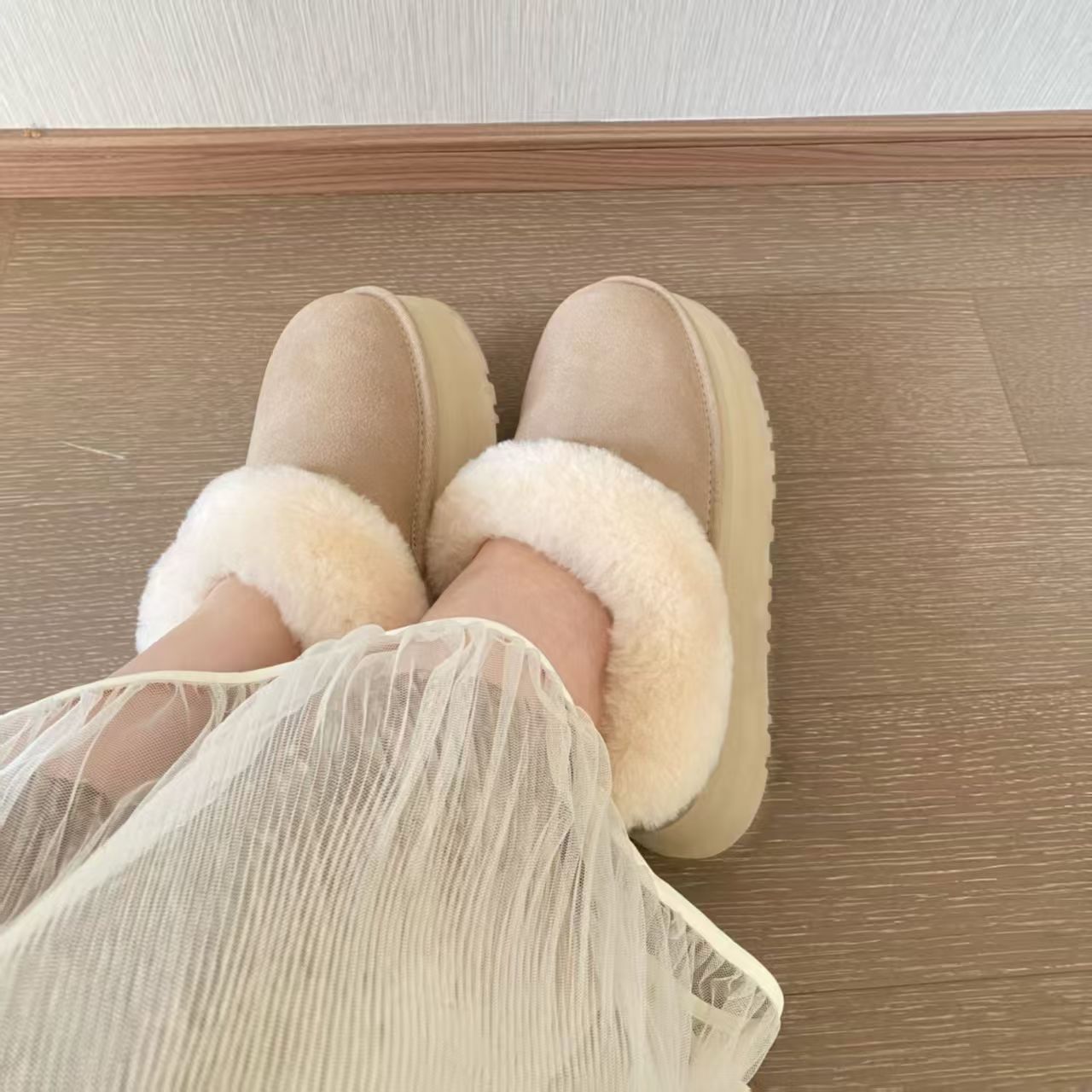 沐铭尔莱真皮真毛皮毛一体雪地靴