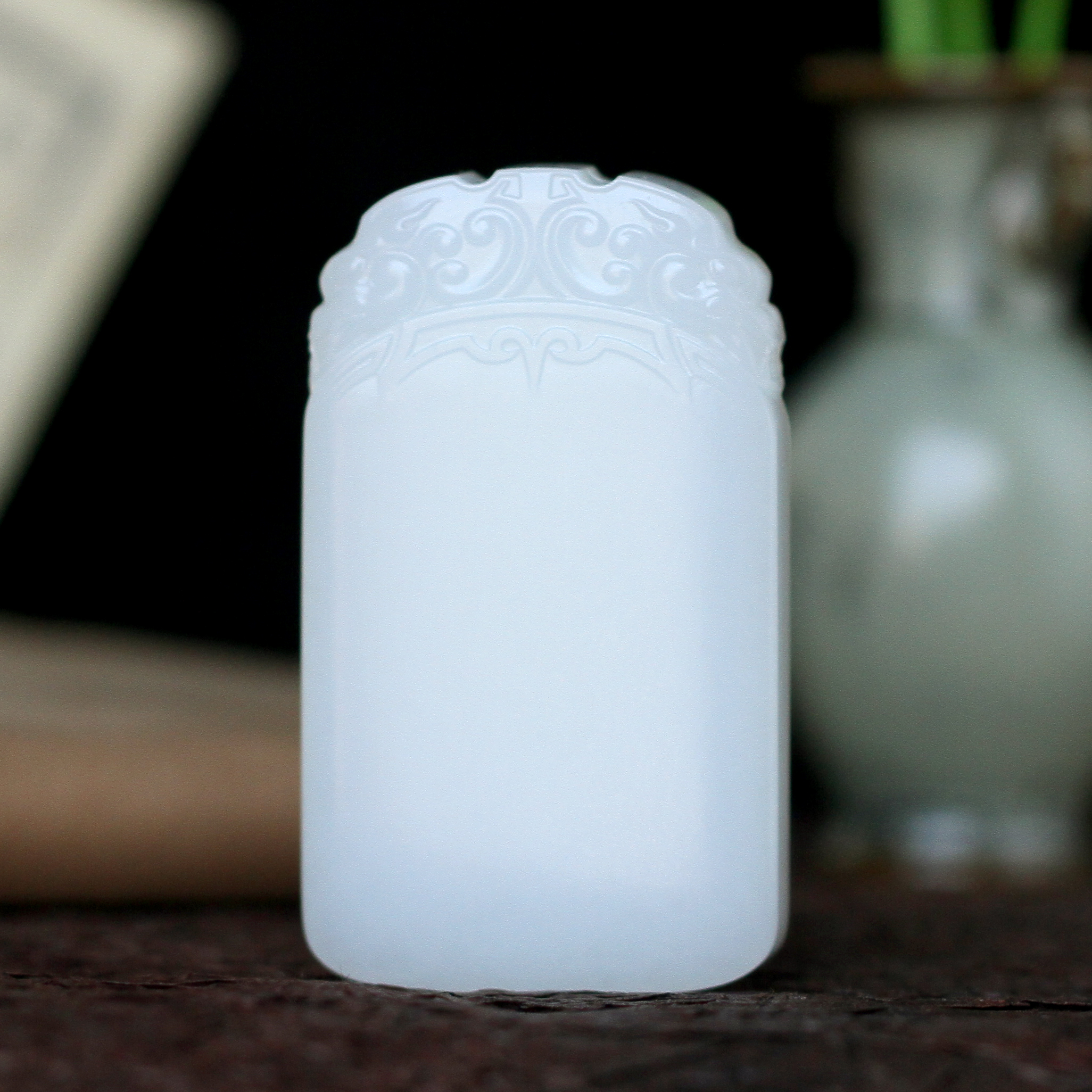 天然和田羊脂玉平安无事牌玉质细腻精品白玉方牌