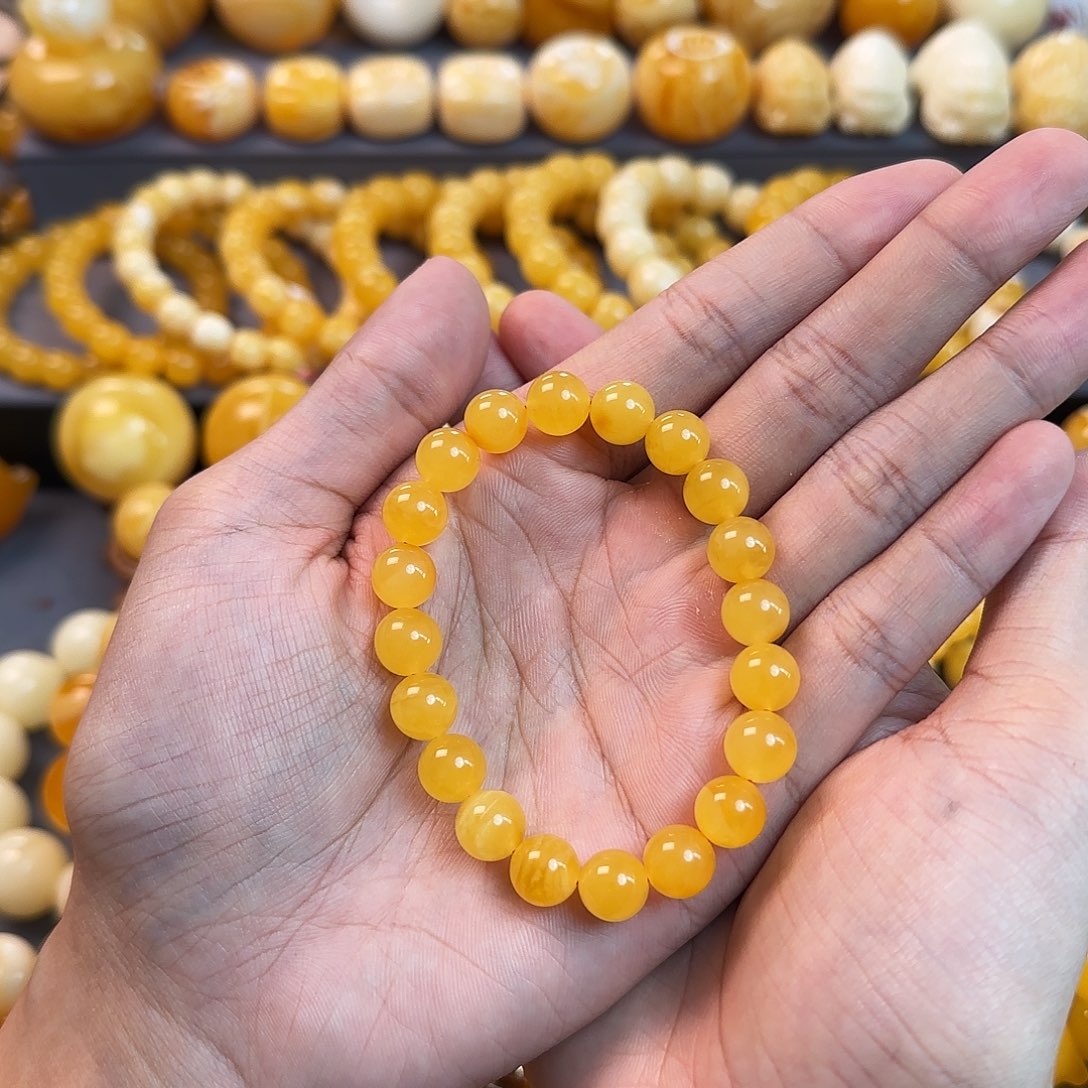 未镶嵌琥珀珠宝奇石9mm