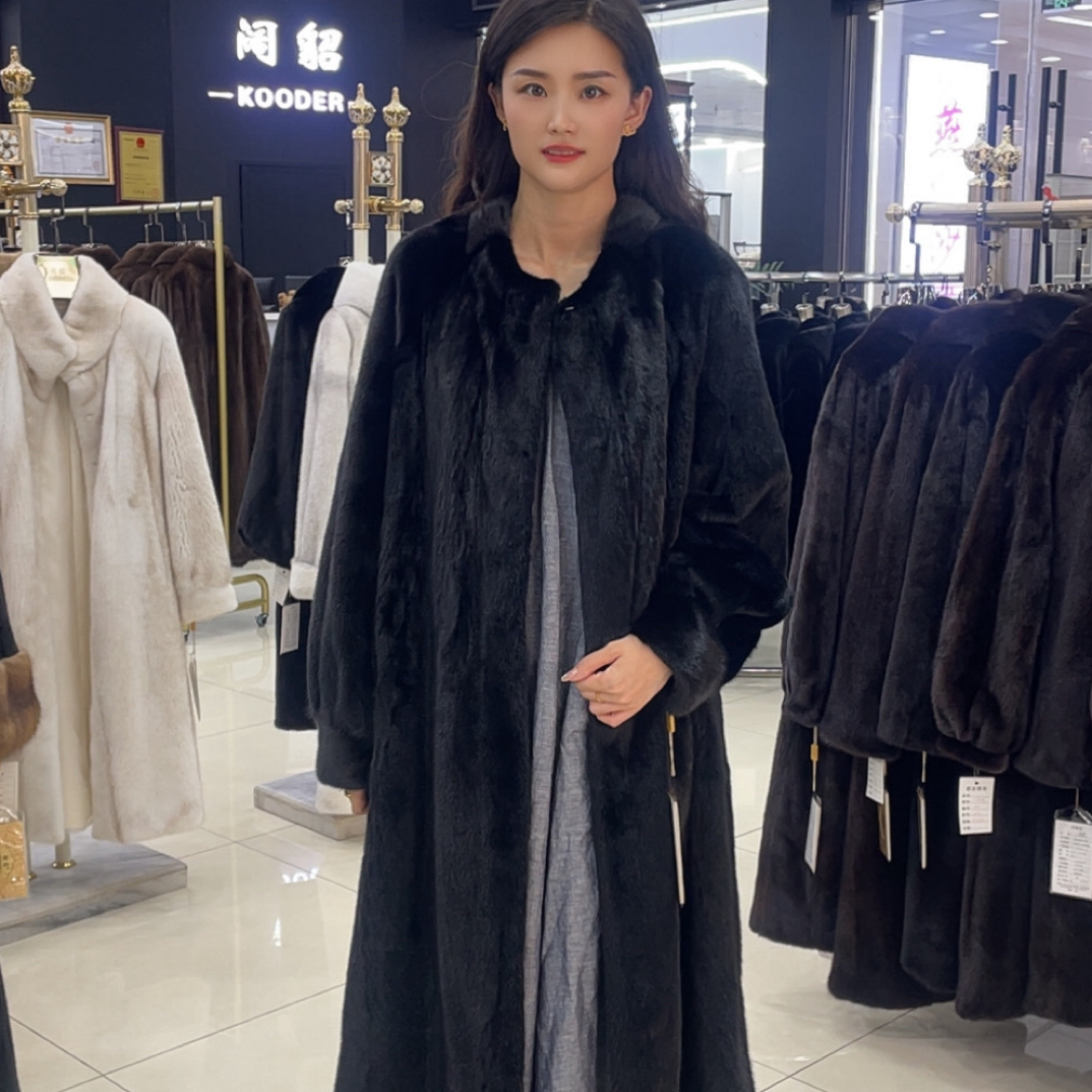 KOODER女式冬季长款立领大衣