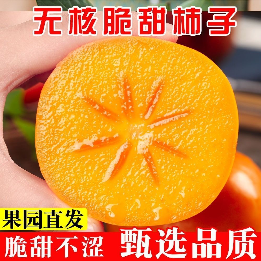 脆柿子正宗云南保山甜柿无核当季新鲜水果糖心南方巧克力整箱包邮