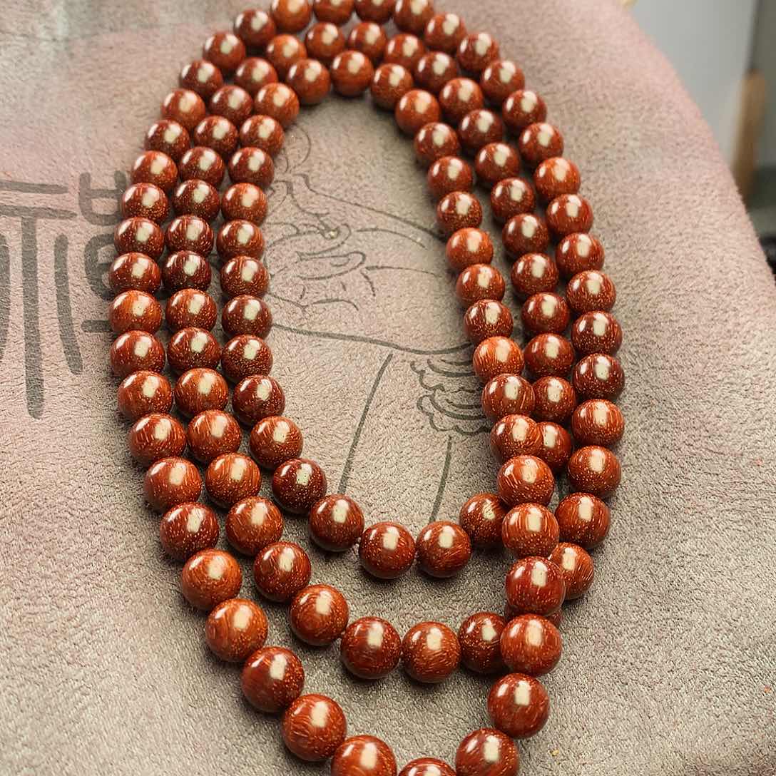 檀香紫檀（小叶紫檀）08原生态108颗泥料