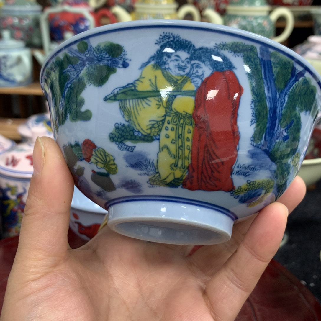 陶其他黄稀土红地梅花纹小碟 柴窑手绘 直径13.5cm ¥70