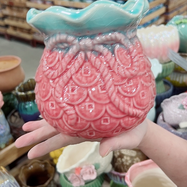 有孔.凑满10元发货多肉陶瓷花盆！