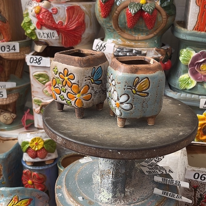 粗陶材质多肉花盆