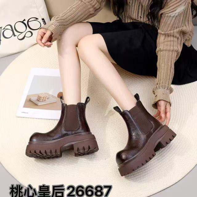 26687粗跟厚底英伦风马丁靴女短靴