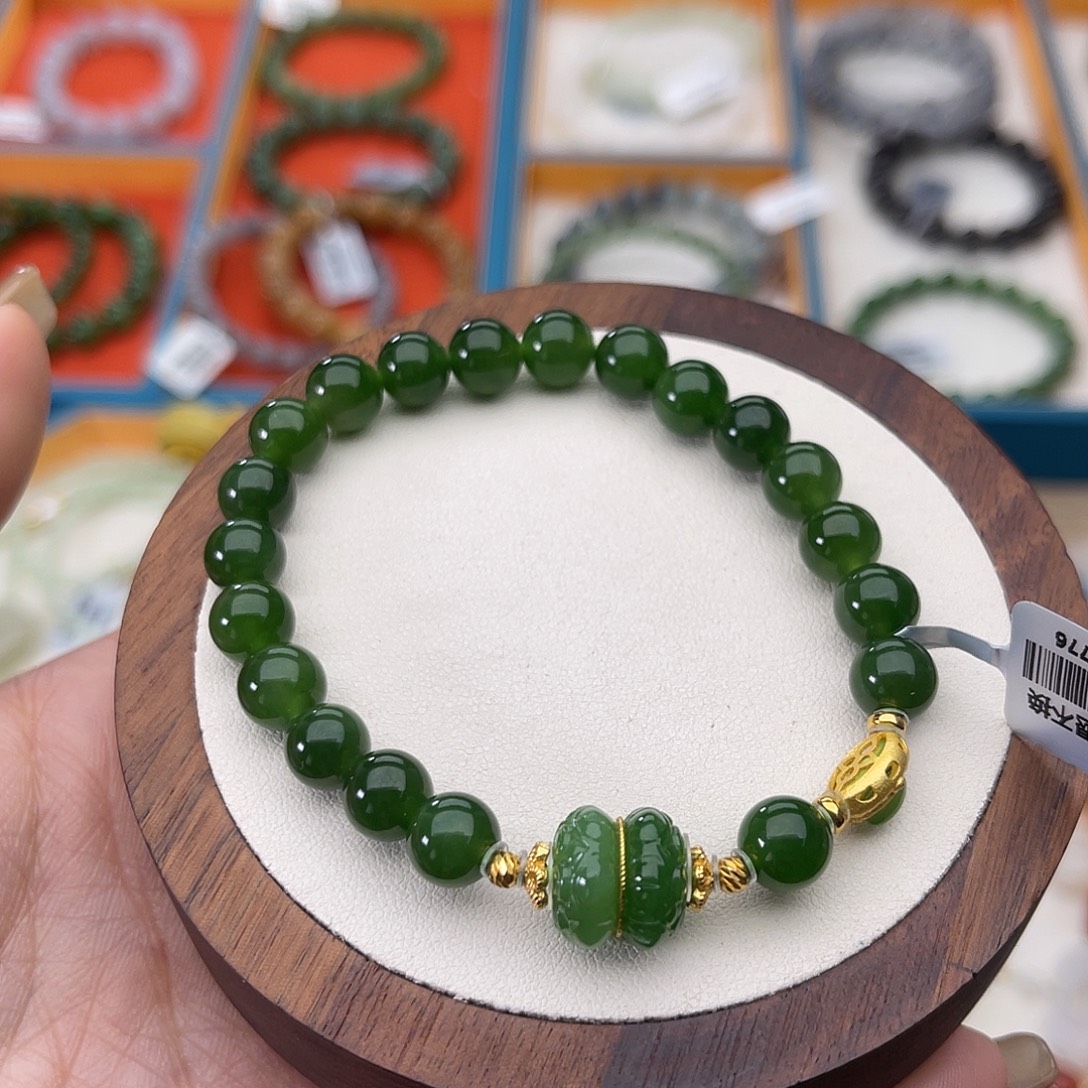 和田玉未镶嵌手串A20卡8