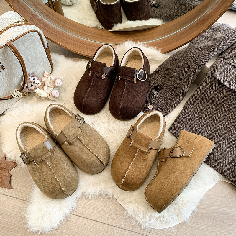 【卡芙琳shoes】加绒勃肯鞋女内增高2025年冬季新款可两穿懒人百搭