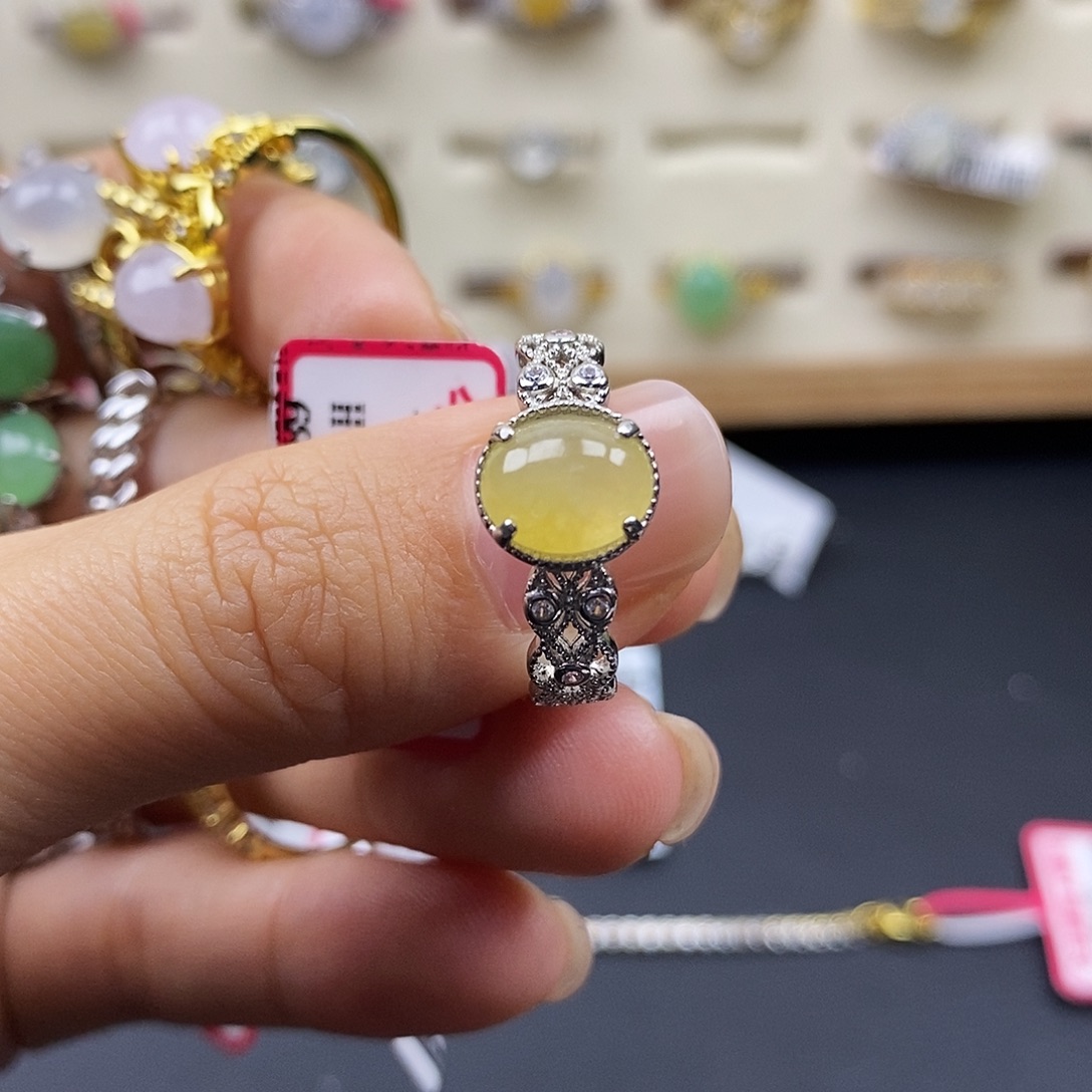 翡翠银S925镶嵌戒指