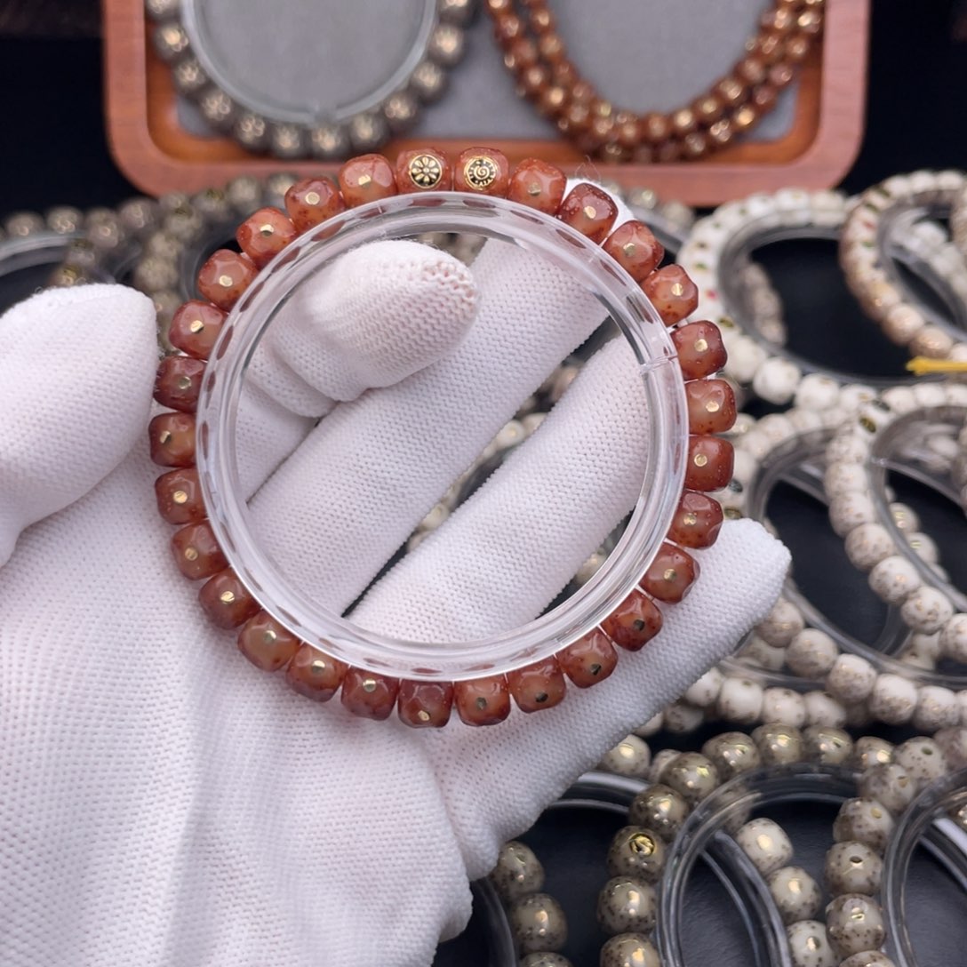 手串星月菩提原生态纯天然无相黑金星月