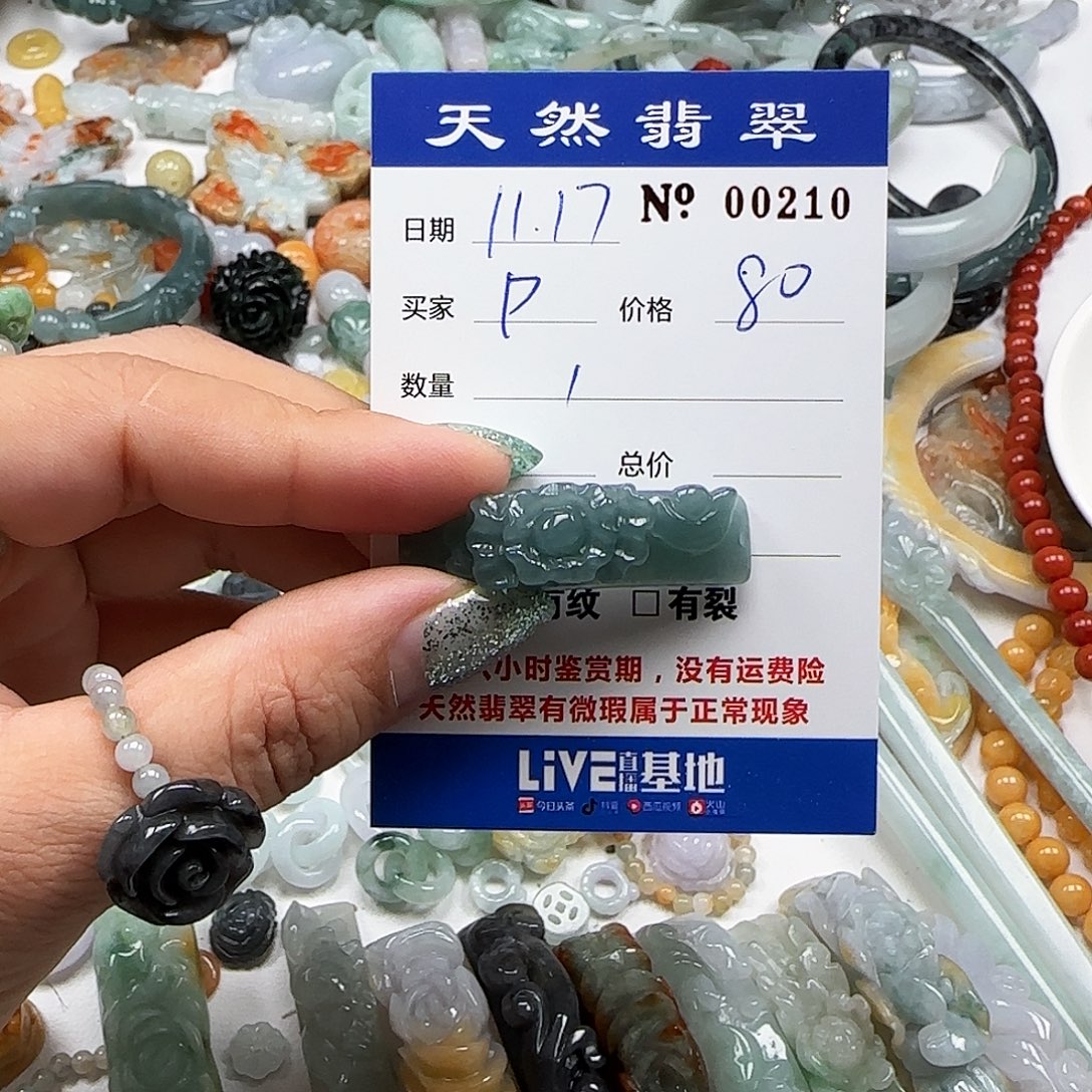 P***3翡翠未镶嵌颈饰555