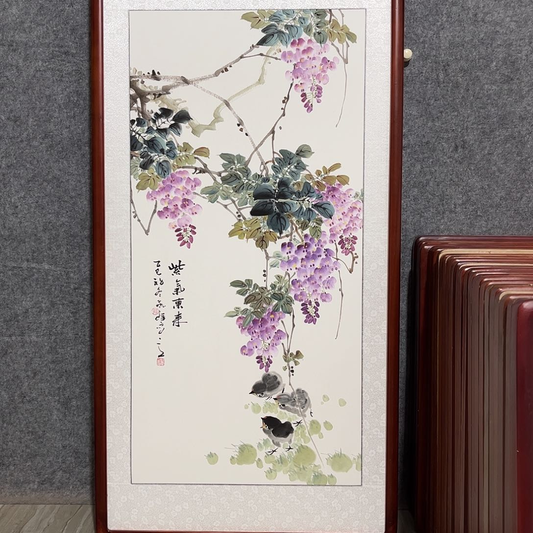 国画书画作品带框63×123