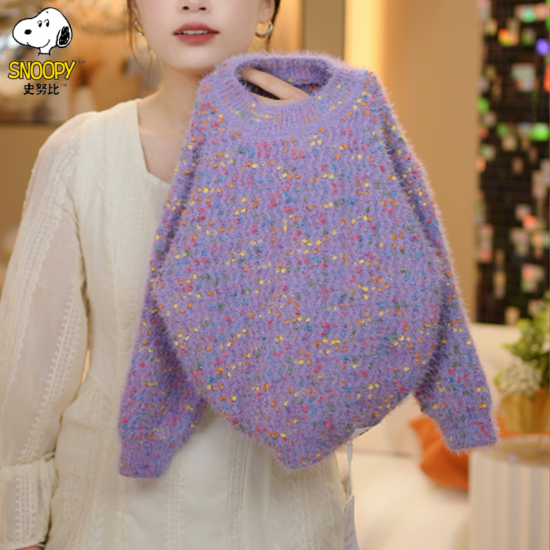 Snoopy/史努比男女童毛衣加厚韩版洋气冬儿童宝宝圆领套头针织衫