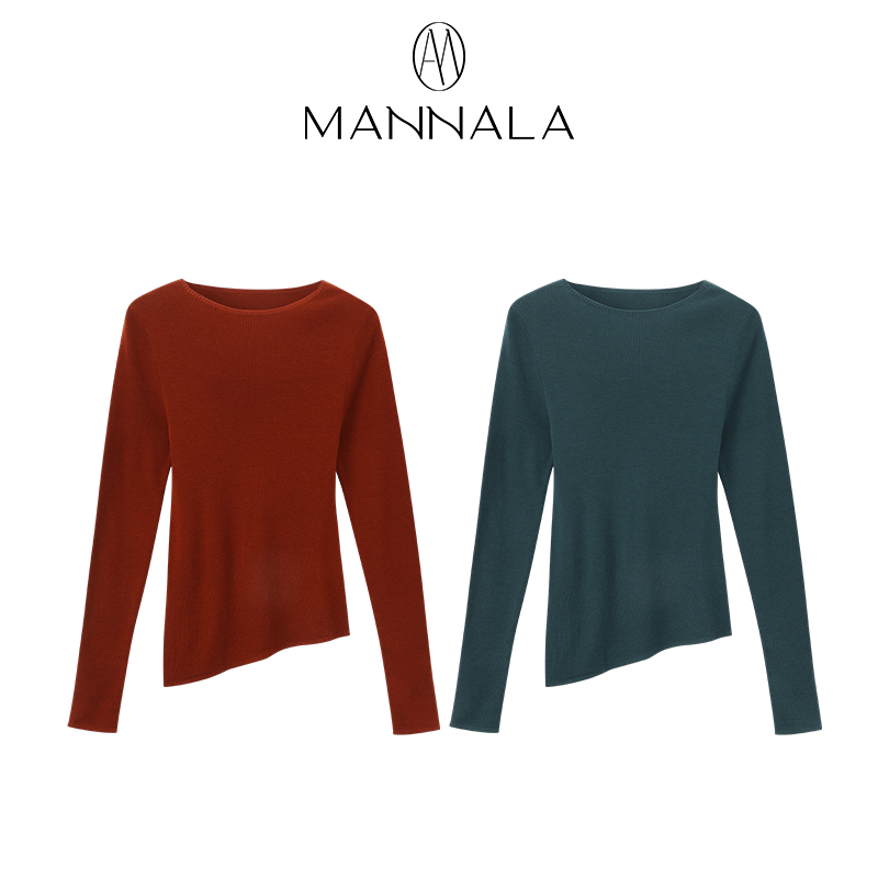 MANNALA丨“简柔衫”德国扬子60支精纺超细美丽诺羊毛针织衫Q4126