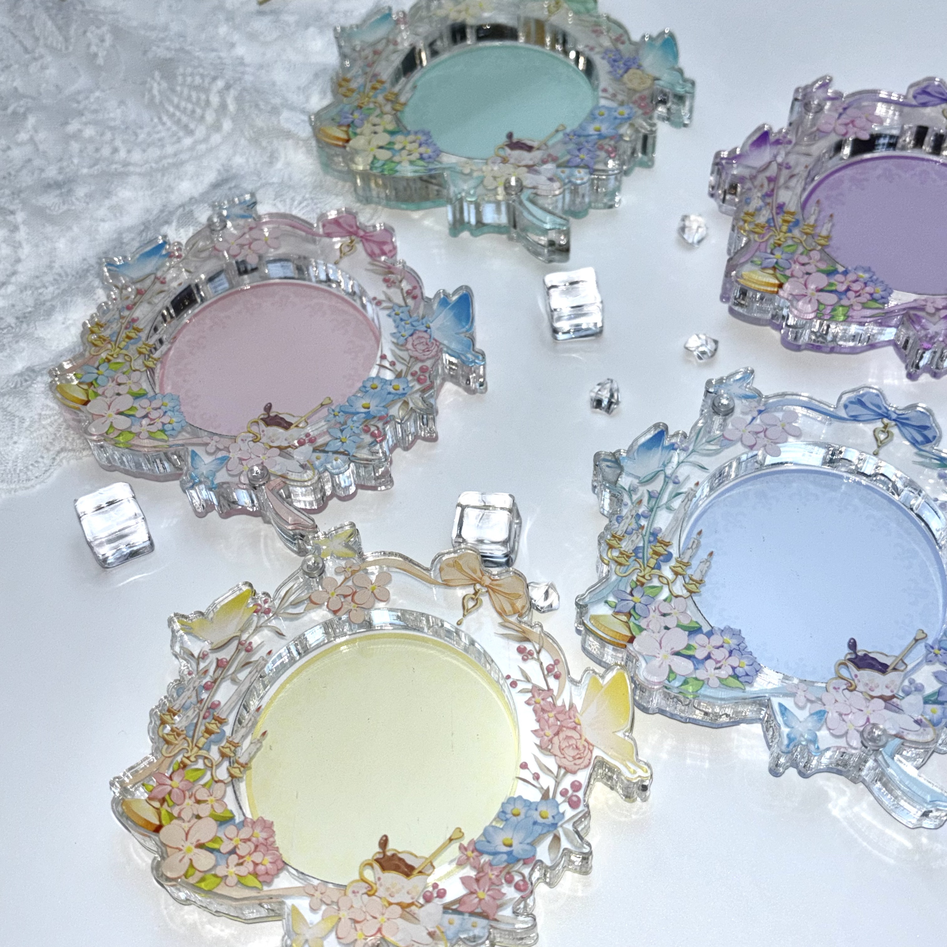 58mm亚克力吧唧托小饰品谷美吧唧砖 徽章装饰框【拍一拆二】