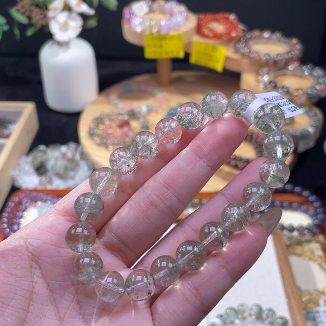 水晶手串未镶嵌松*绿幽灵
