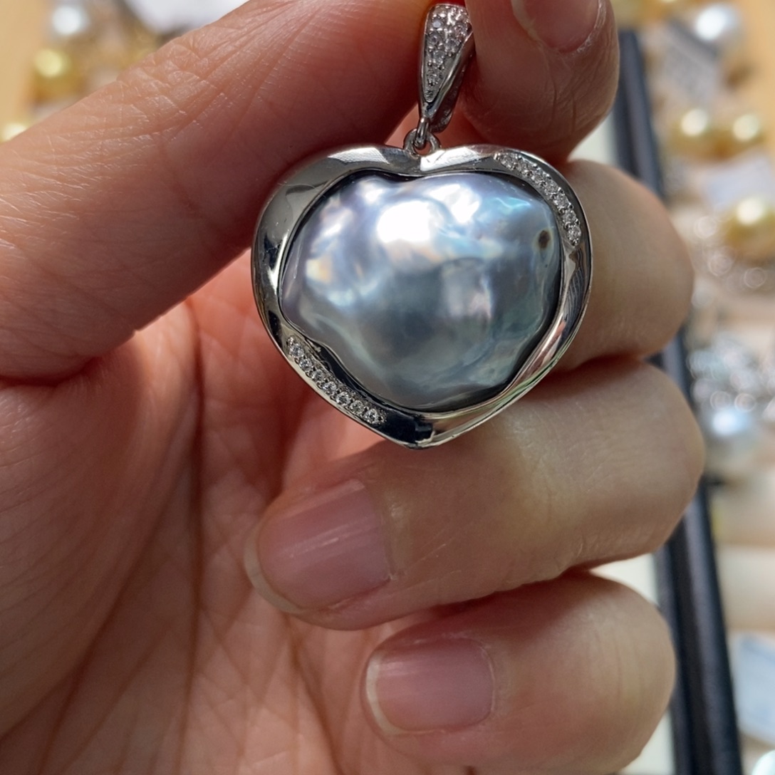 海水珍珠颈饰银S925镶嵌