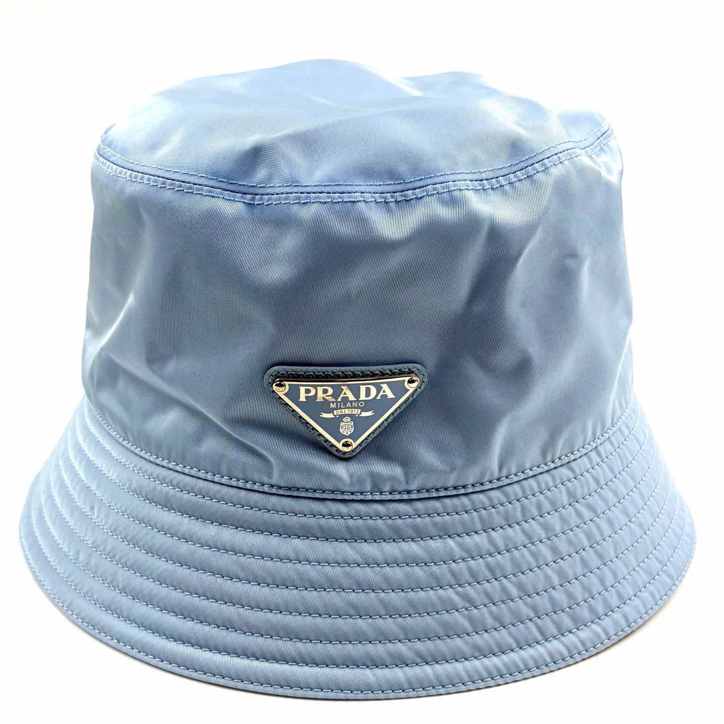 未使用 Prada/普拉达 m码 雾霾蓝尼龙渔夫帽 全新 sz0538