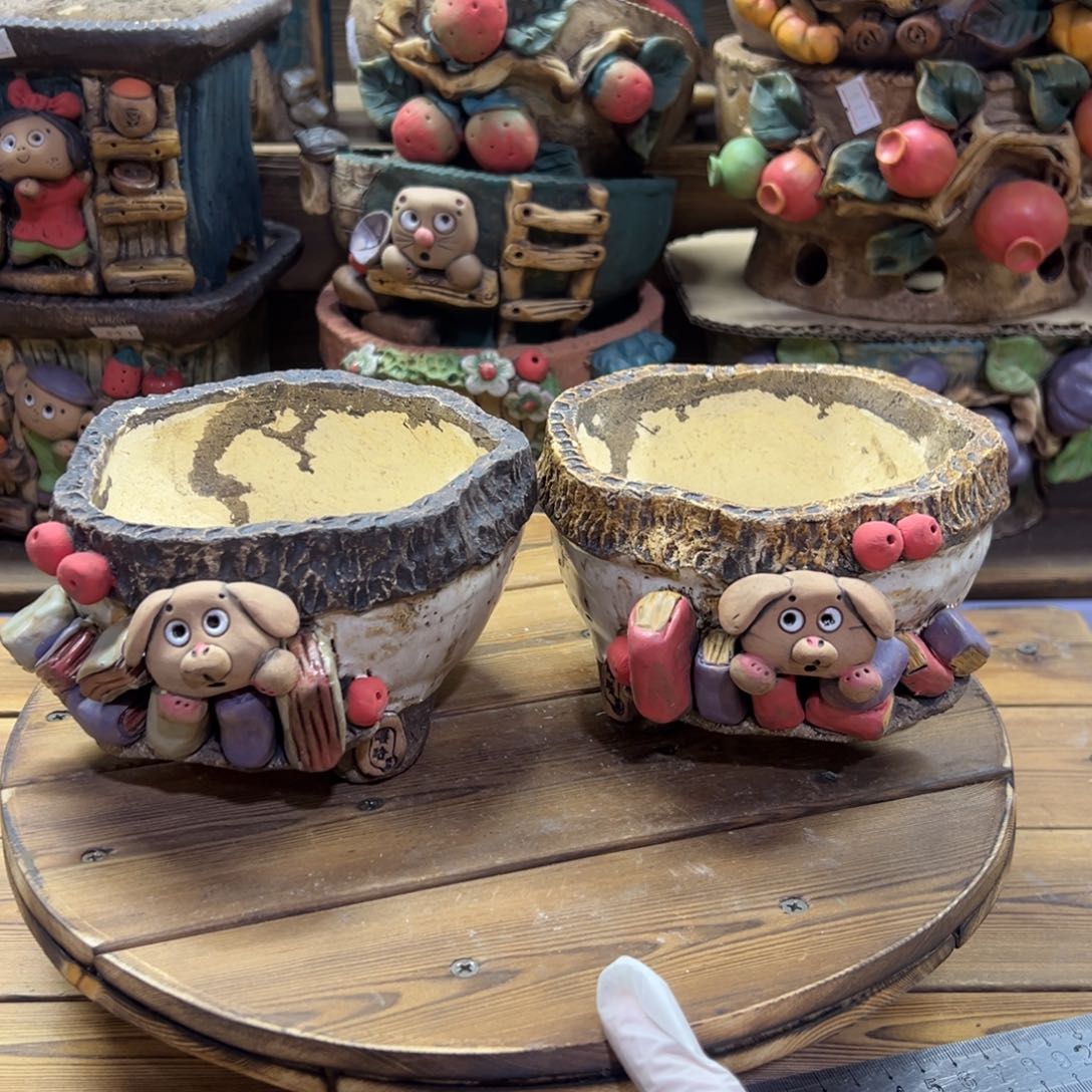 红陶嘻哈多肉花盆