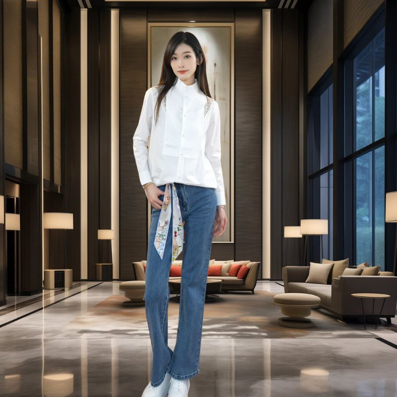 ITW/时尚蓝色牛仔裤1634