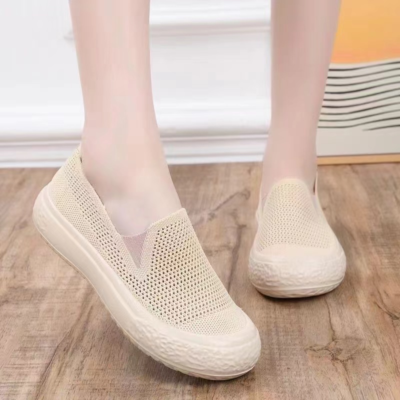 【渔夫飞织】夏季新款网面鞋镂空透气舒适妈妈鞋软底防滑布鞋
