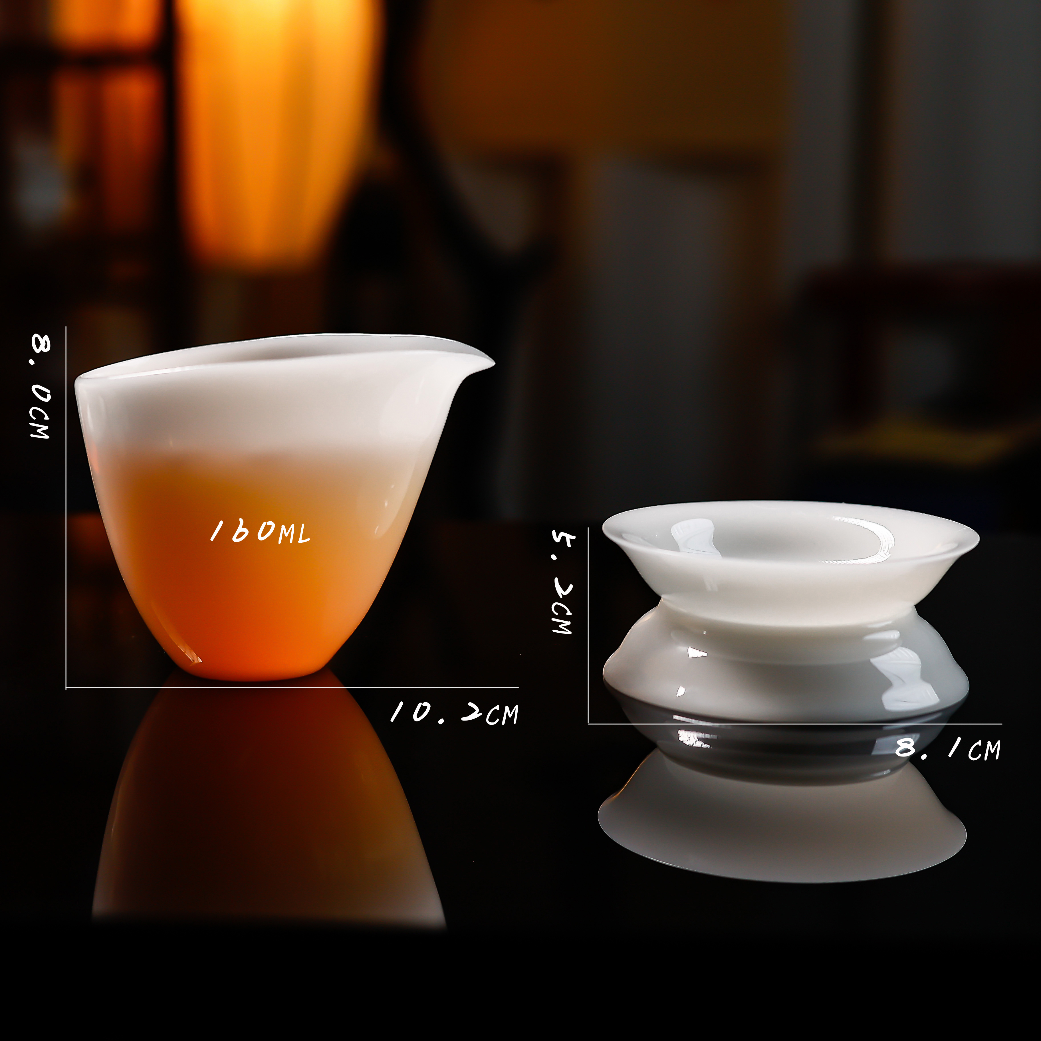 清风系列/璞玉釉烧/茶漏公杯组/160ml