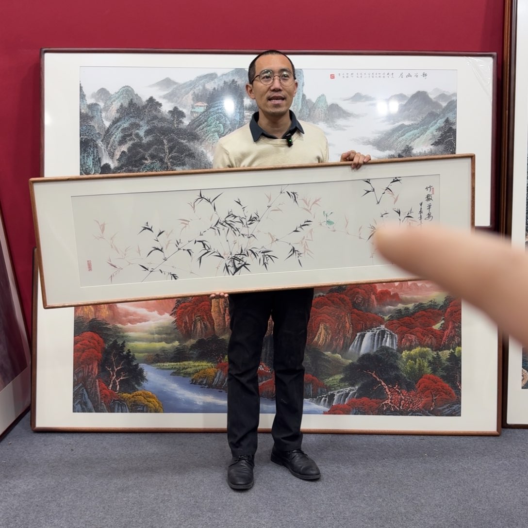 国画带框绘画160/45尺寸