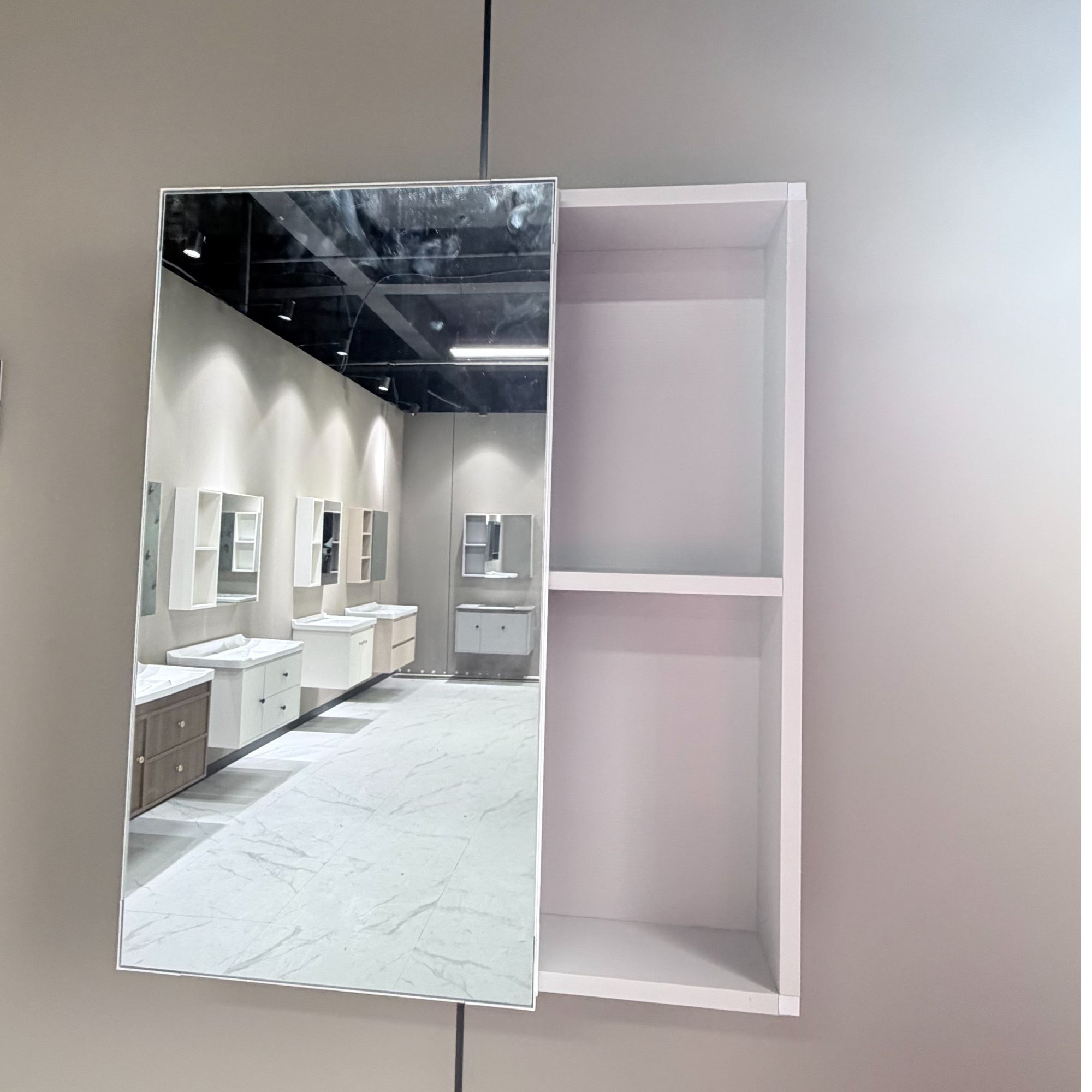 碳钢浴室柜镜子柜壁挂式小公寓卫生间储物柜