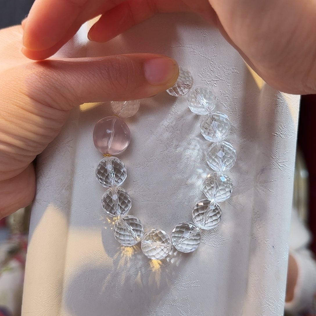 水晶项链18K金镶嵌手串