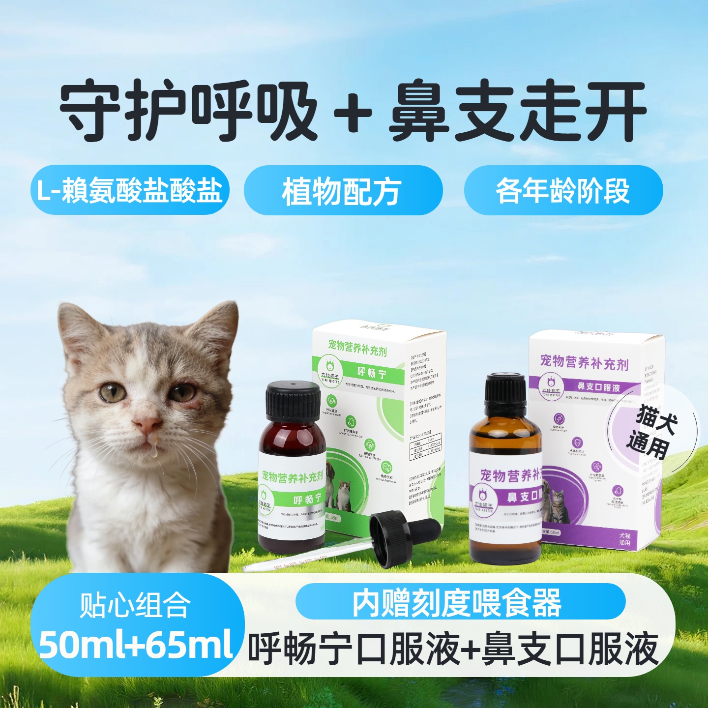 【拍一发二】呼畅宁+鼻支口服液50ml+65ml