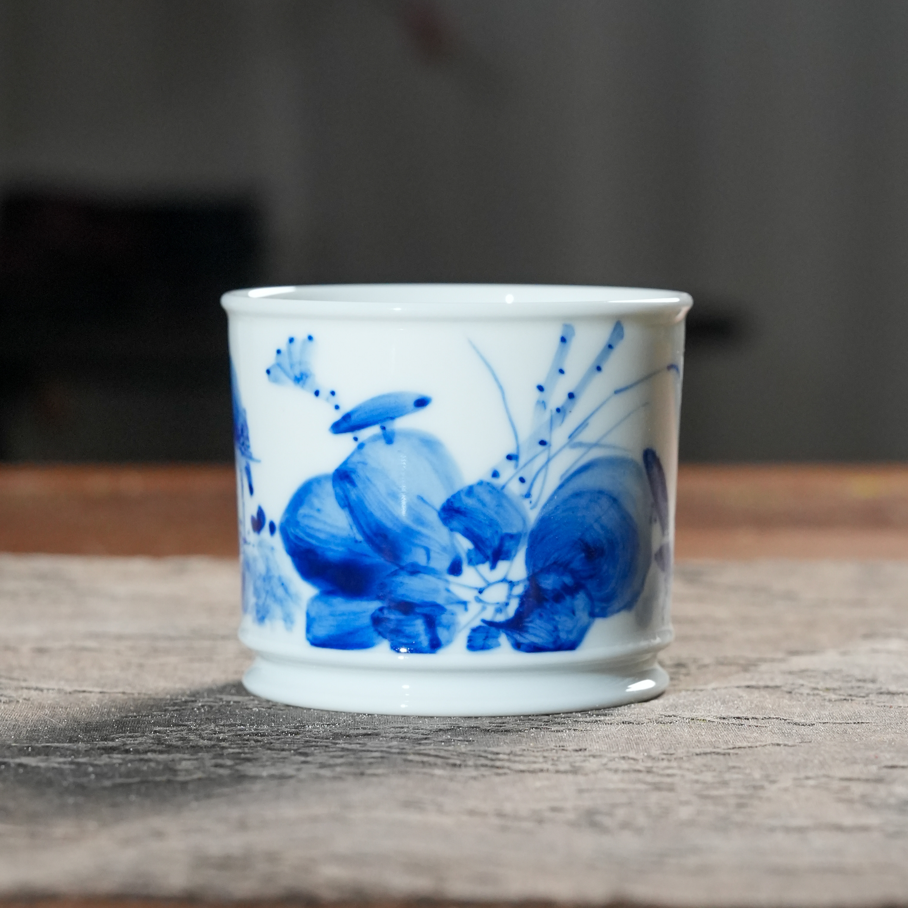 【栗子严选】墨舍柴窑一鹭莲科直口杯  moshe563