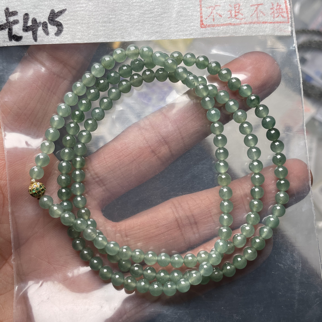天然缅甸翡翠A货珠串