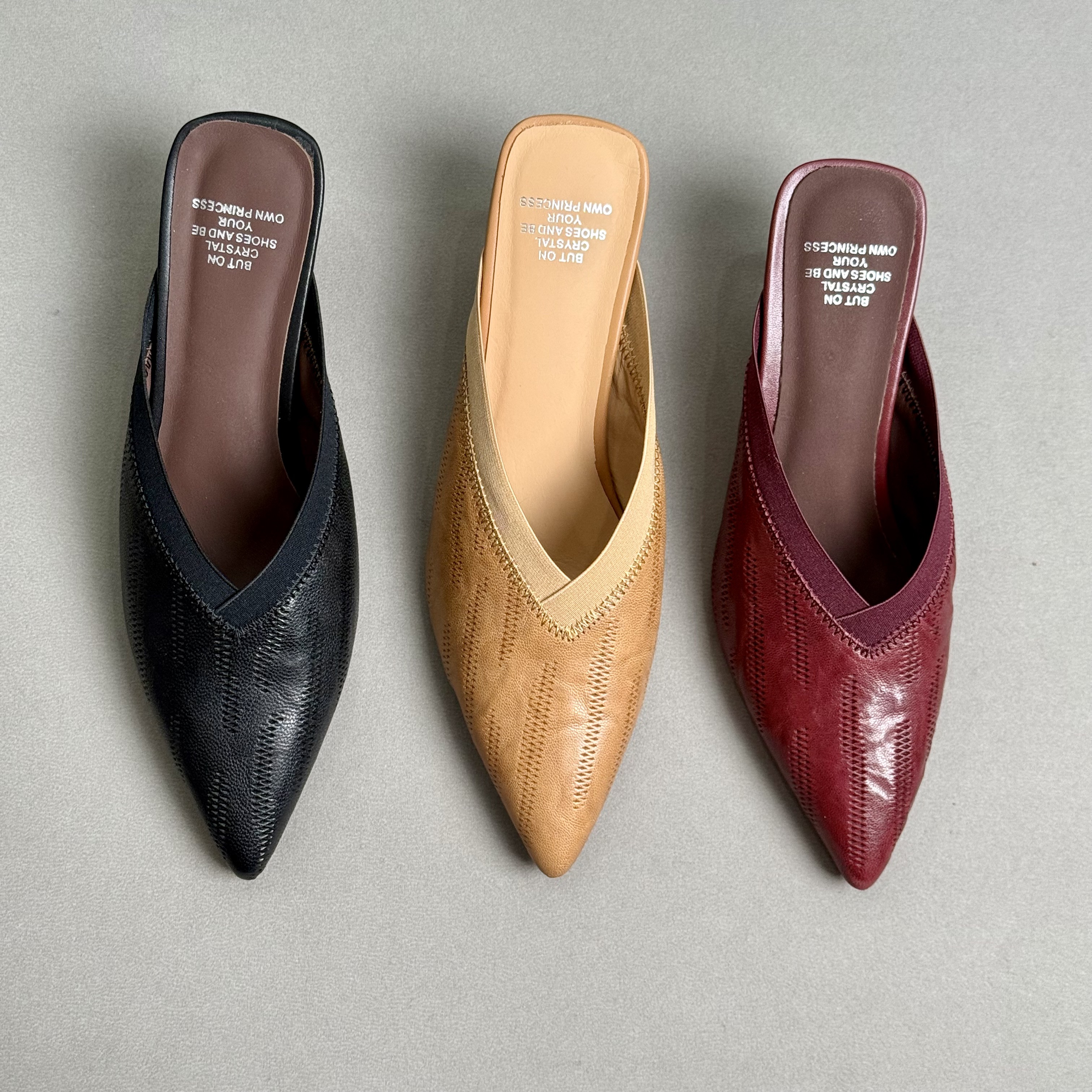 真皮女鞋3cm/5cm舒适时尚潮牌夏季爆款尖头低跟百搭包头气质半拖