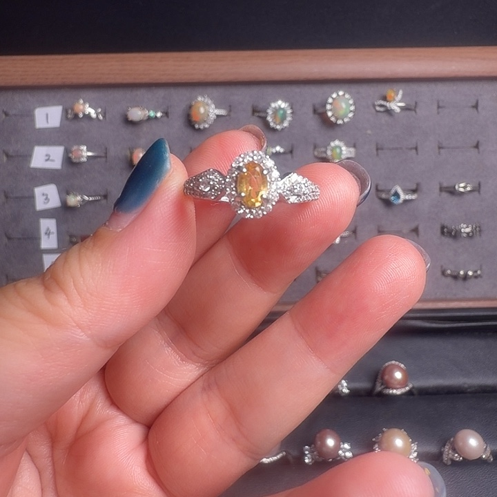 欧泊银S925镶嵌戒指05876