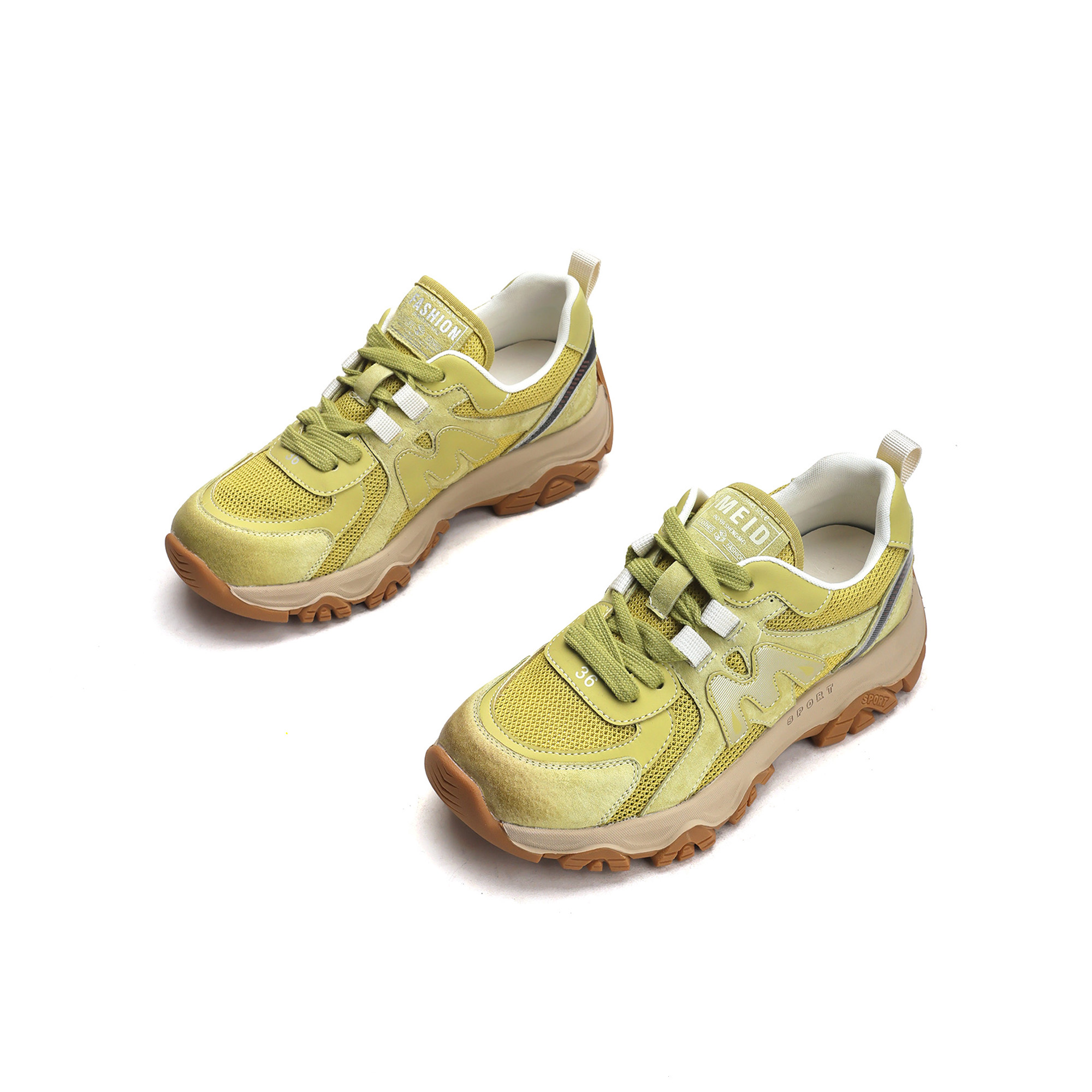 夏季百搭透气户外时尚舒适阿甘鞋厚底拼色运动休闲网面鞋5808