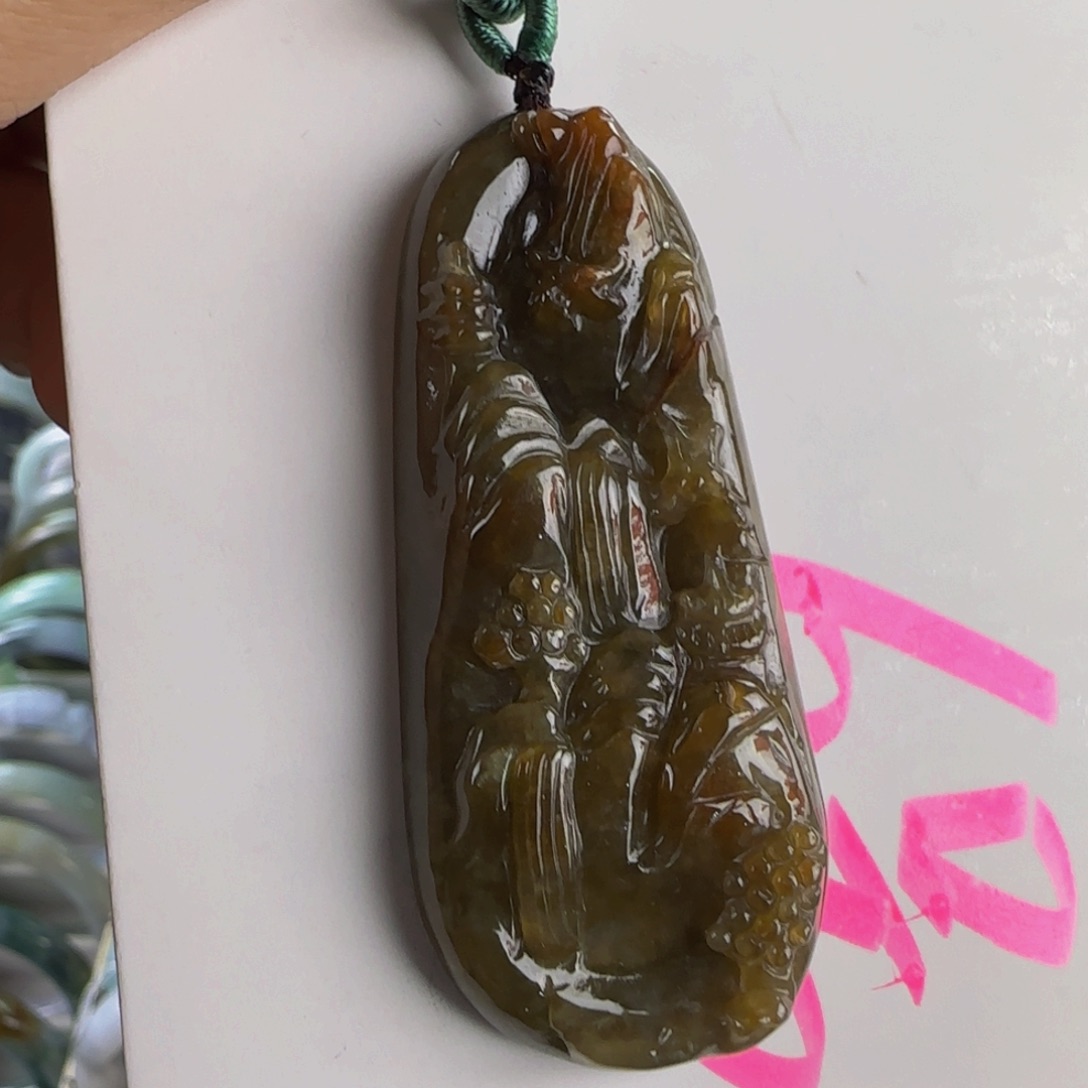 颈饰未镶嵌翡翠老坑