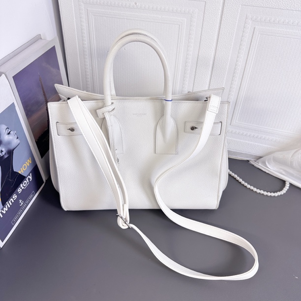 95新 YSL/圣罗兰 95新 白色托特包单肩包