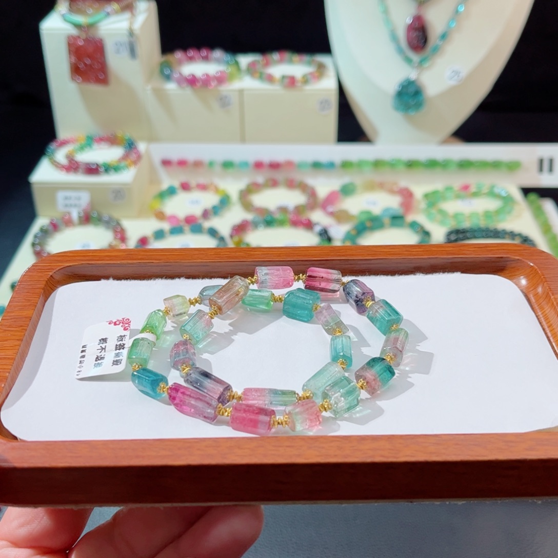 碧玺18K金镶嵌手串手串