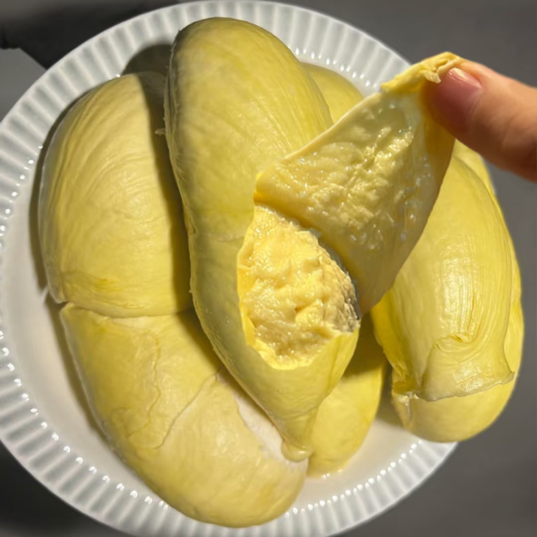 泰国新鲜金枕榴莲一果一拍现开核小2-5斤整果同城配送金枕泰国