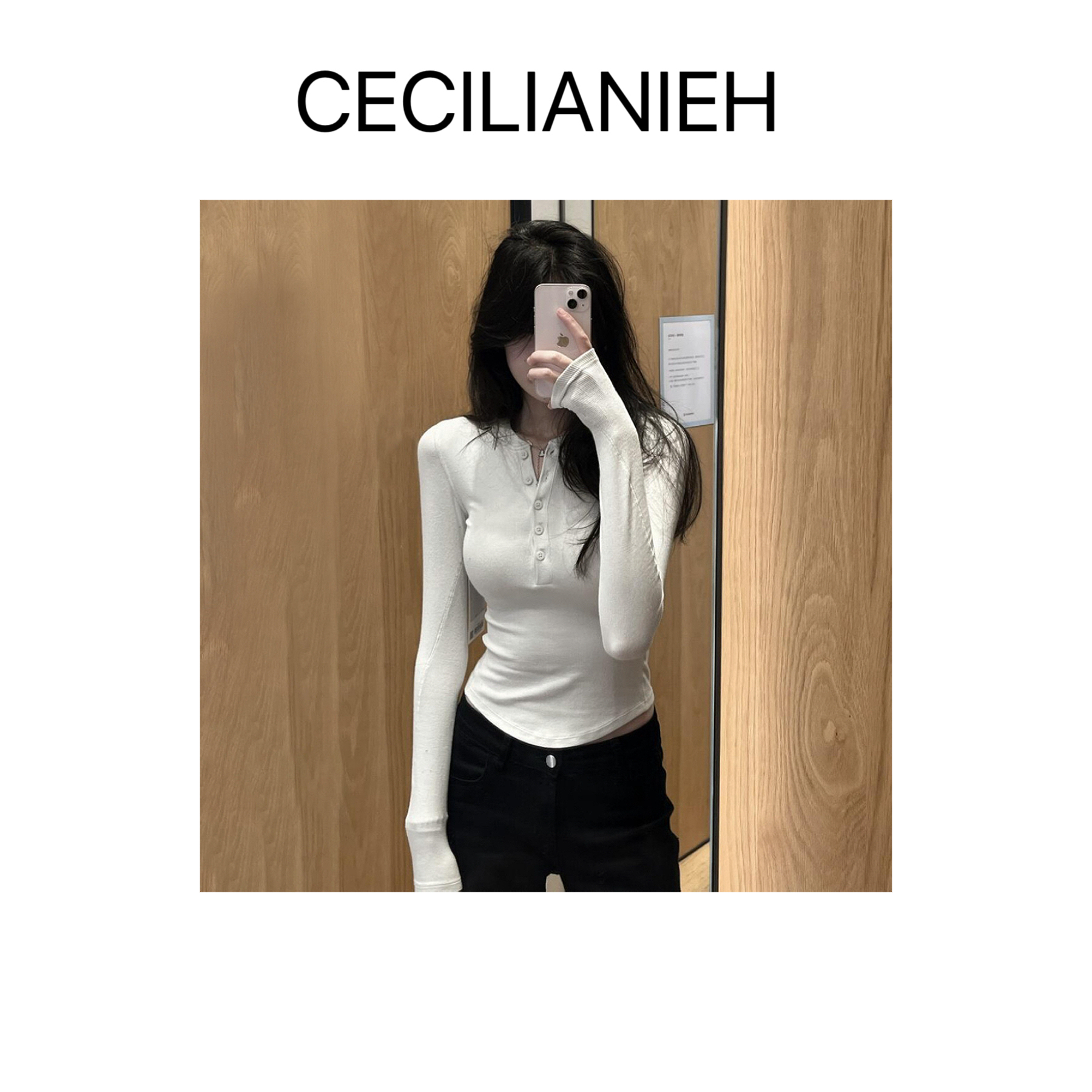 CECILIANIEH |百搭亨利衫长袖T恤